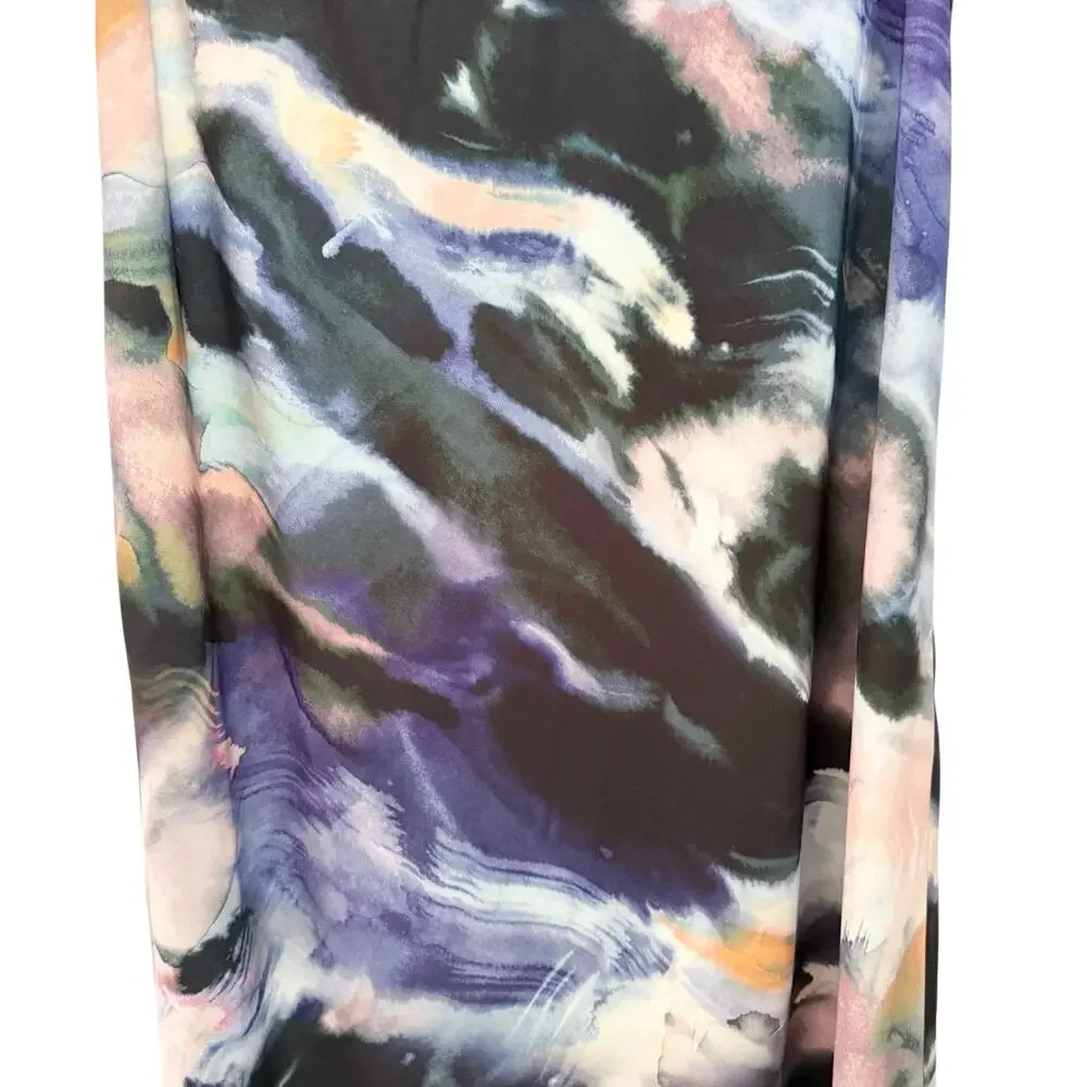 NWOT City Chic Abstract Dazed Satin Midi Skirt - Size 20 - Picture 5 of 11